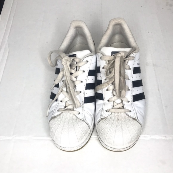 Adidas Original White Black Men’s Shoe Size 5 1/2 - Picture 3 of 7